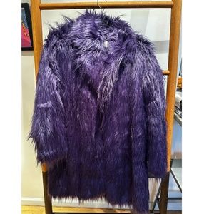 Michael Kors purple faux fur coat
